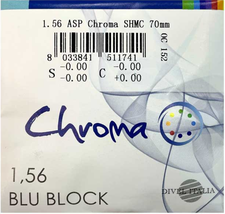 Лінзи для окулярів Divel Italia AS 1,56 Chroma Blue Blocker